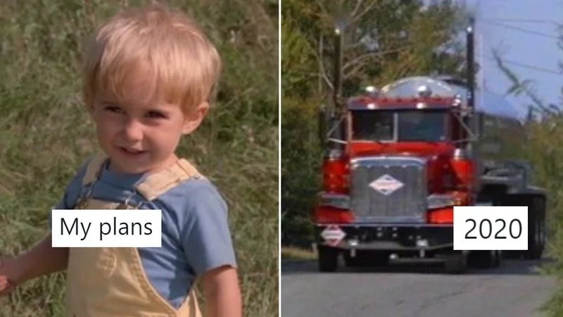 Quintessential meme format with stark visual metaphor.