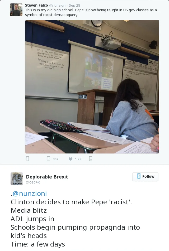 Italian newspaper Corriere della Sera covering Pepe the Frog's evolution into a hate symbol, evidencing the international reach of the Nazi Pepe controversy.