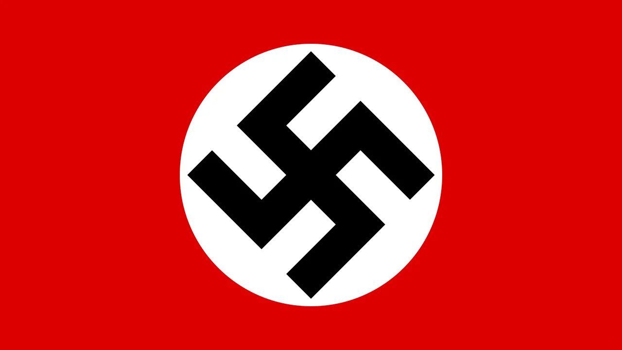 The flag of Nazi Germany, one of the most recognizable and infamous symbols of the 20th century.