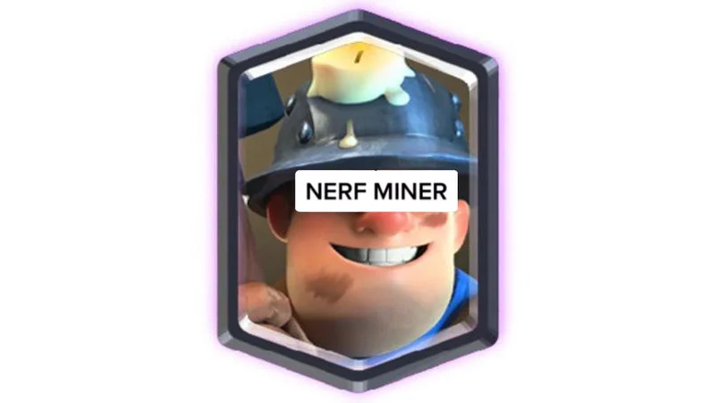 The iconic 'Nerf Miner' Clash Royale card meme.