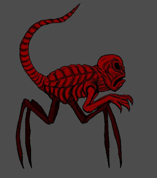 Fan art of Face, the disturbing skeletal replacement boss encountered in the NES Godzilla Creepypasta.