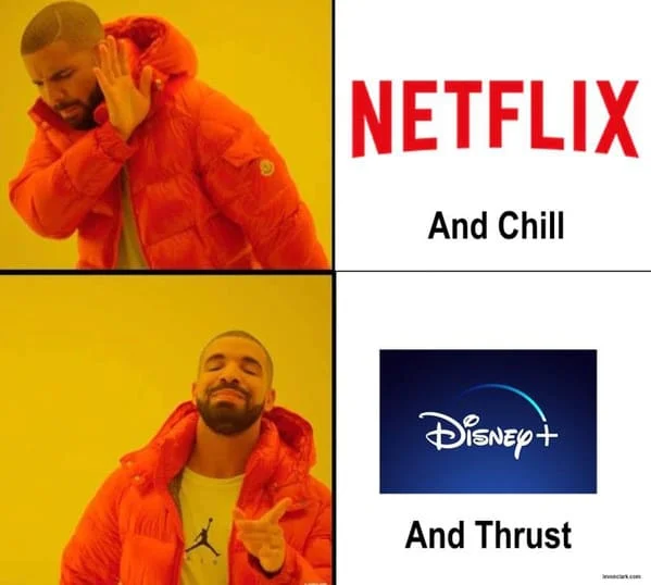 Skeptical man doubting Netflix and Chill intentions.