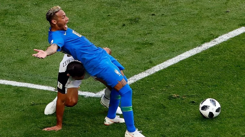 Neymar's iconic diving moment during World Cup.