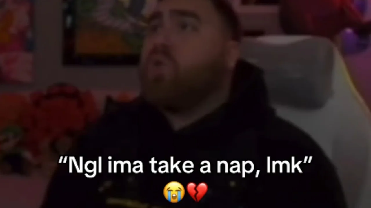 The cover image for the 'Ngl ima take a nap, lmk' meme, showing the reaction clip with its signature caption and emojis.