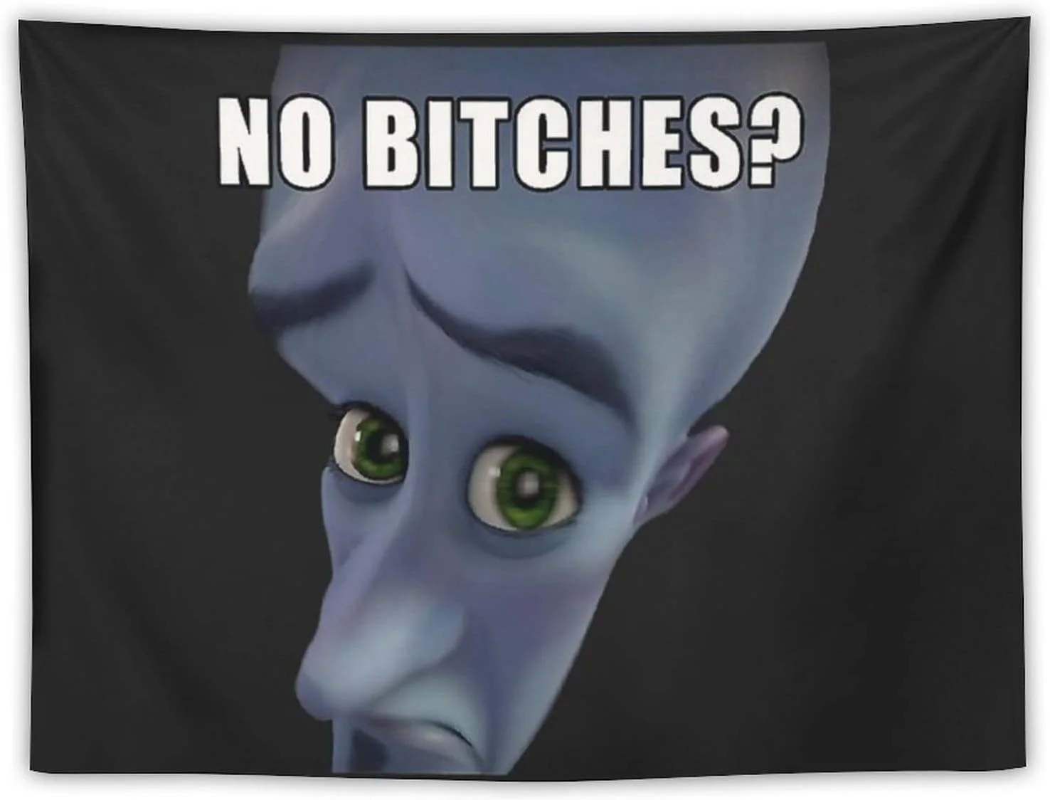 Metroman with 'No Bitches?' on dark background.