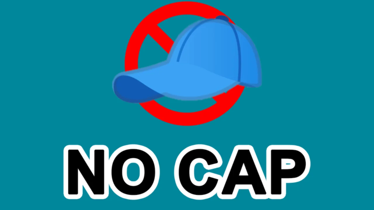 Minimalist 'No Cap' vector with crossed baseball cap.
