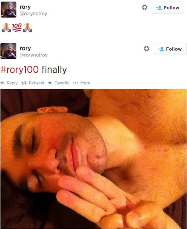 Rory's viral #rory100 announcement pledging 100 days of abstinence, a notable extension of the No Fap month format.
