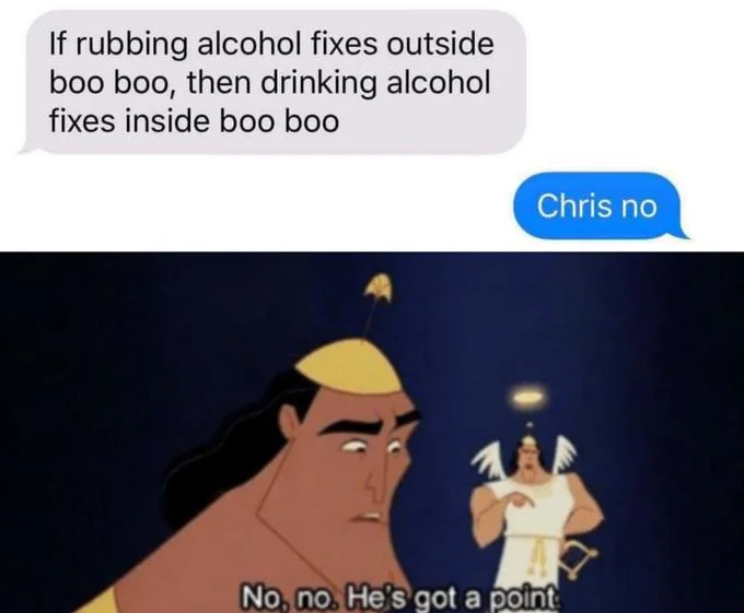 Alcohol distinction meme with reaction.