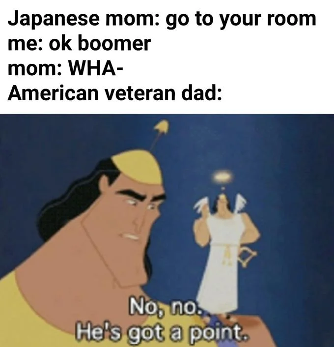 Family member comparison meme with reaction.