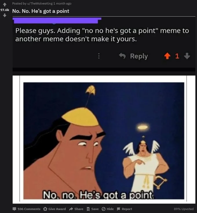 Reddit thread about the meme format.