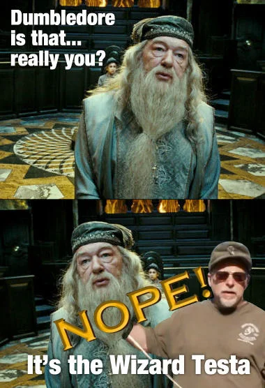 Harry Potter Dumbledore pun variant meme.