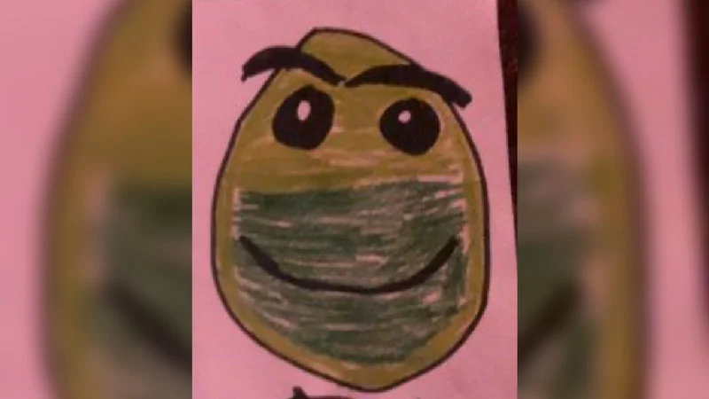 Crude hand-drawn Geometry Dash Normal face.