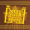 Stamp-style graphic of meme phrase.
