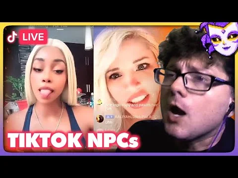 TikTok Live screenshot showing multiple streamers with 'TIKTOK NPCs' label and live indicator