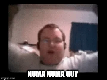 Numa Numa character in original video pose.