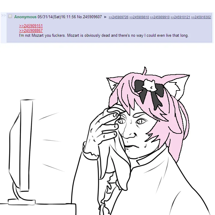 A 4chan post referencing the early "nyan" cat-girl meme culture tied to the Nyanners persona.
