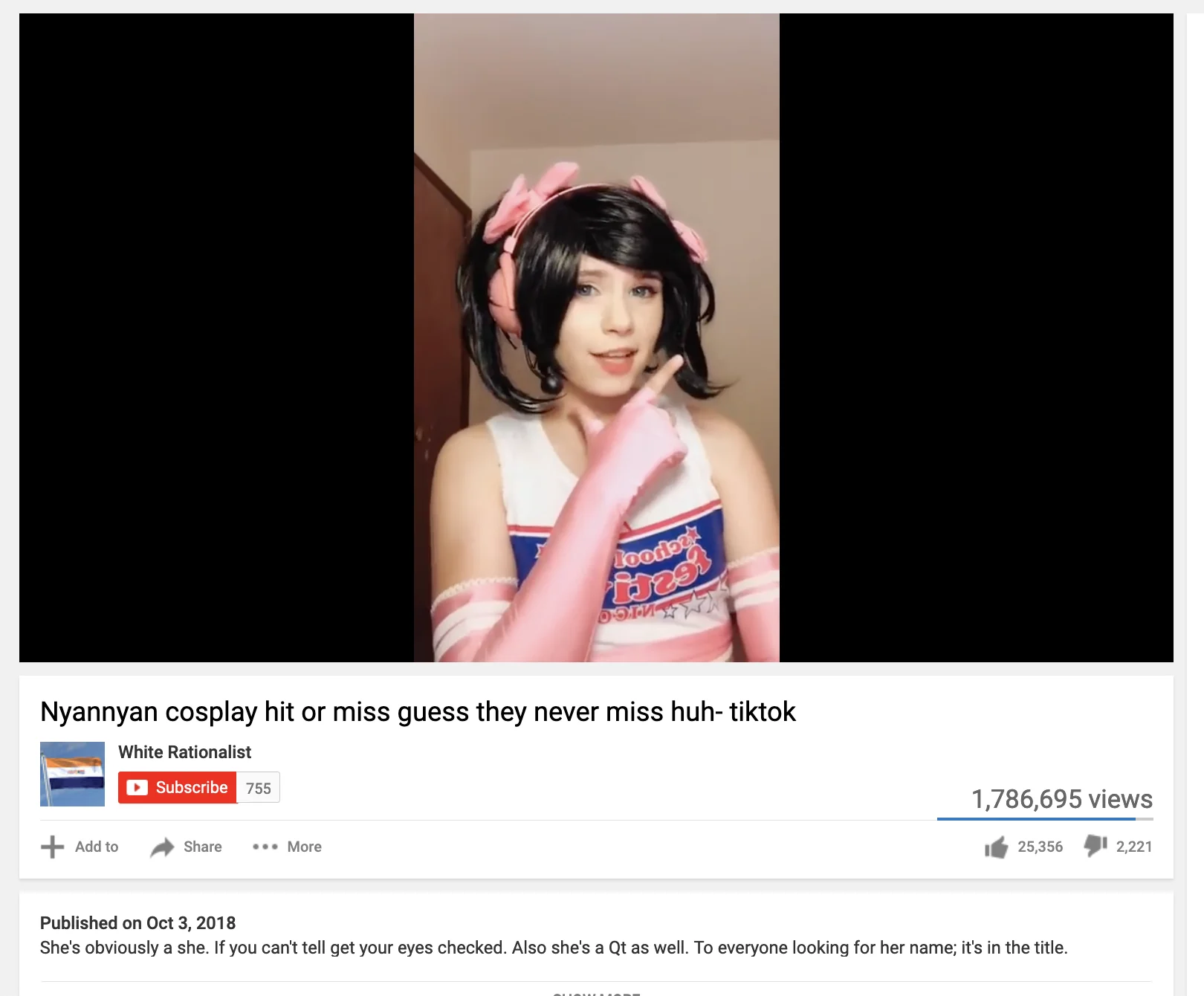 YouTube reupload of the original Hit or Miss TikTok video showing its viral reach with over 1.7 million views.