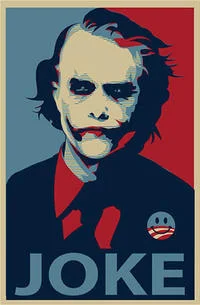 Joker parody of Obama Hope poster style.