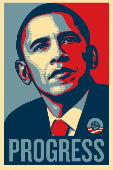 Obama Hope poster variant with Progress text.