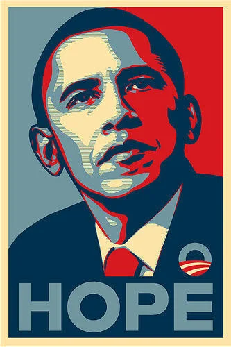 Original Shepard Fairey Obama Hope campaign poster.