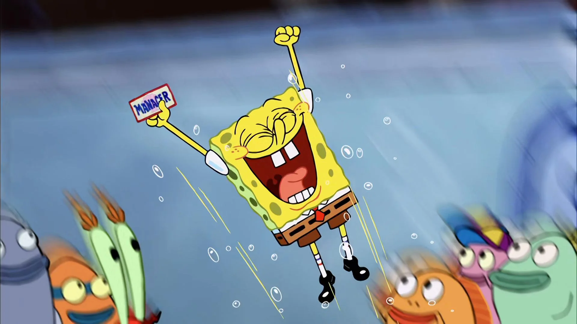 The iconic SpongeBob Movie ending scene set to Ween's 'Ocean Man', the moment that revived the song as a viral meme.