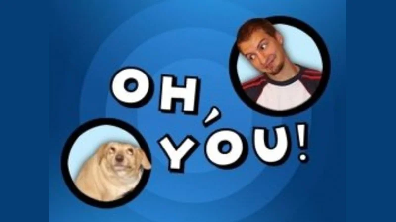 The signature 'Oh, You!' meme image pairing the smug-faced dog with the smirking man, the two reaction characters most associated with the meme.