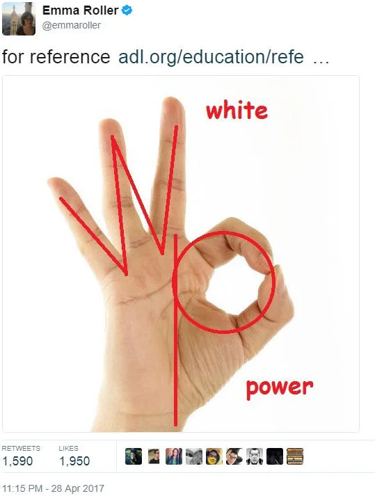 Educational diagram of hate symbol co-option.