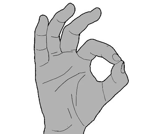 Simple ok hand gesture illustration.
