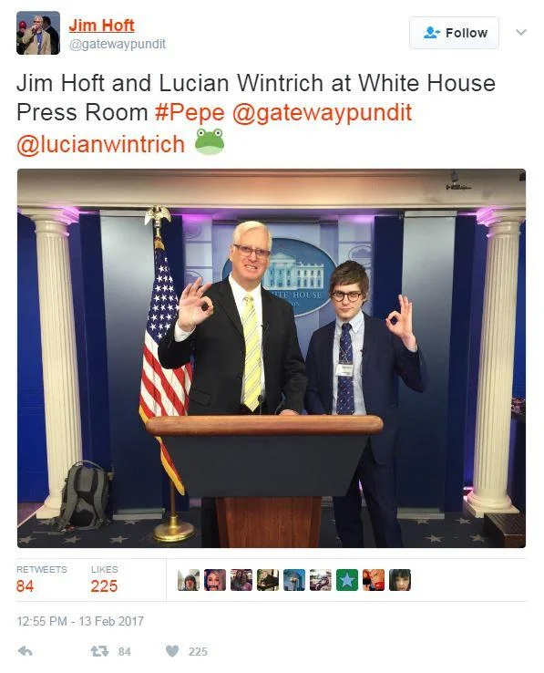 Ok hand gesture at White House podium.