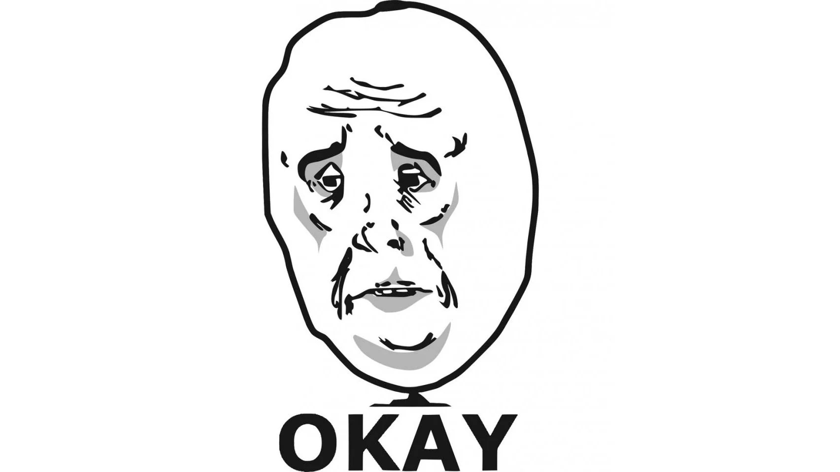 The original Okay Guy rage face, depicting the resigned, defeated expression that gave the meme its name.
