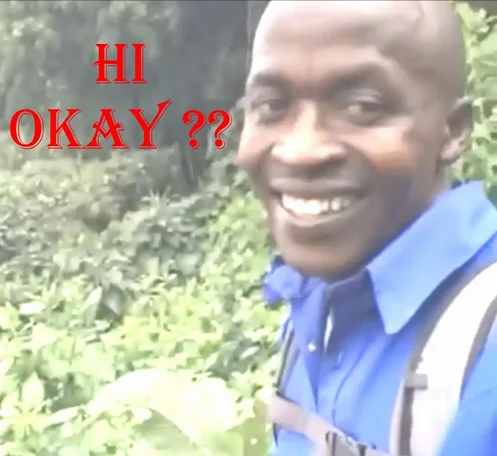 The 'Okay Guy' from the viral Okay Movement clip, greeting the camera with his signature 'Hi, Okay??' catchphrase.