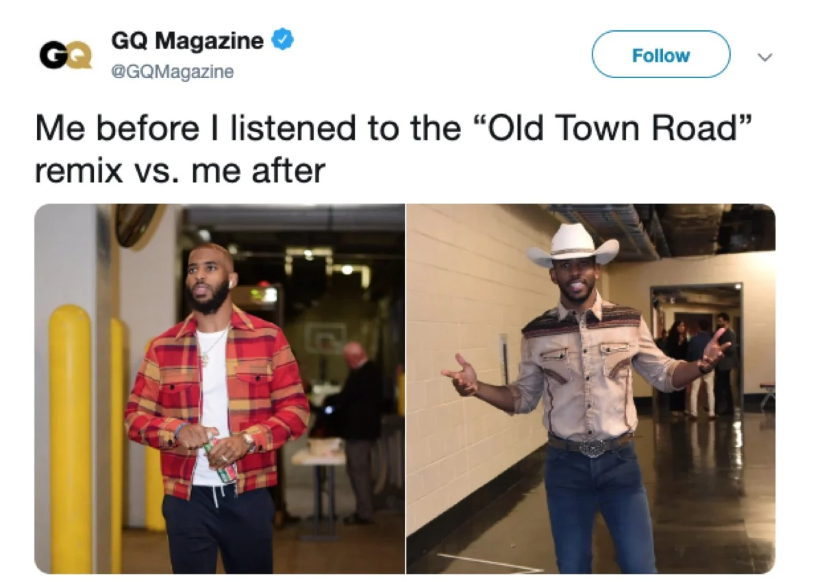 GQ before/after transformation by Old Town Road.