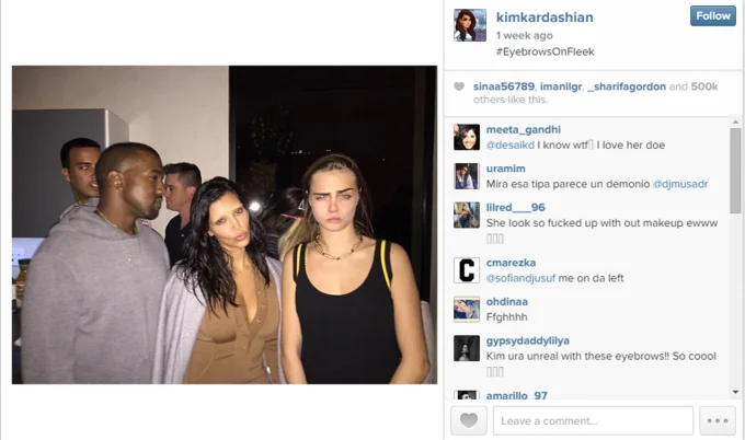 Kim Kardashian original #EyebrowsOnFleek moment.