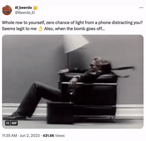 Confined space intensity GIF meme.