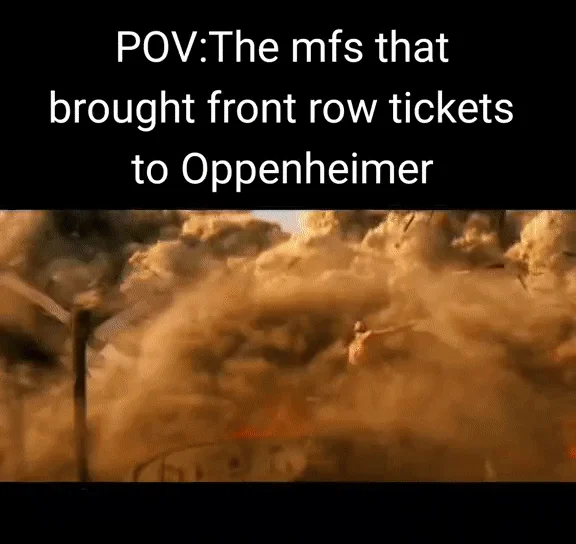 POV of front row ticket buyers meme.