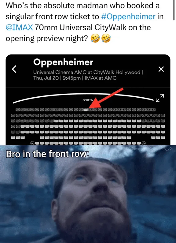 Seating chart with brave bro meme.