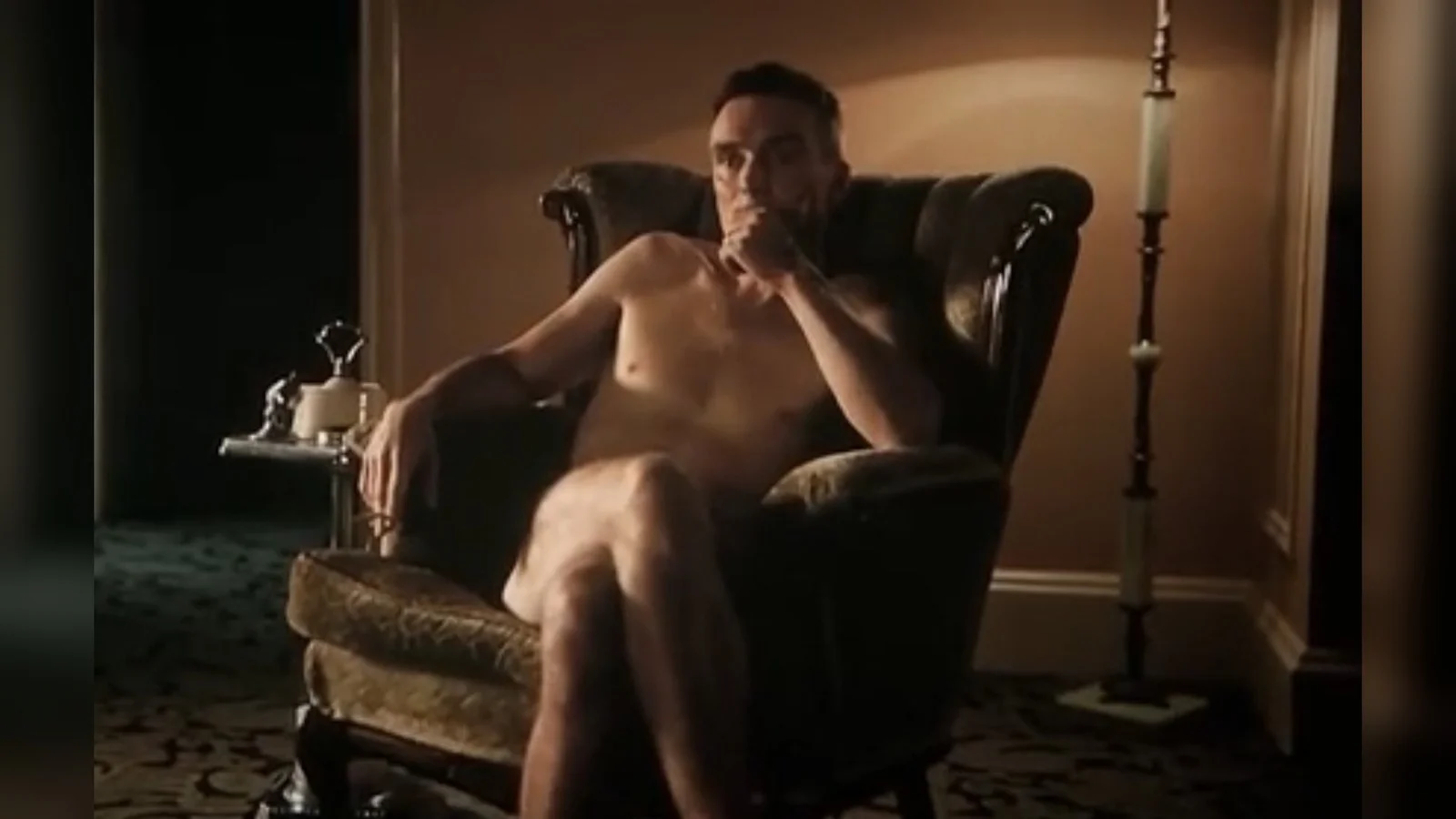 Oppenheimer character aesthetic film still.
