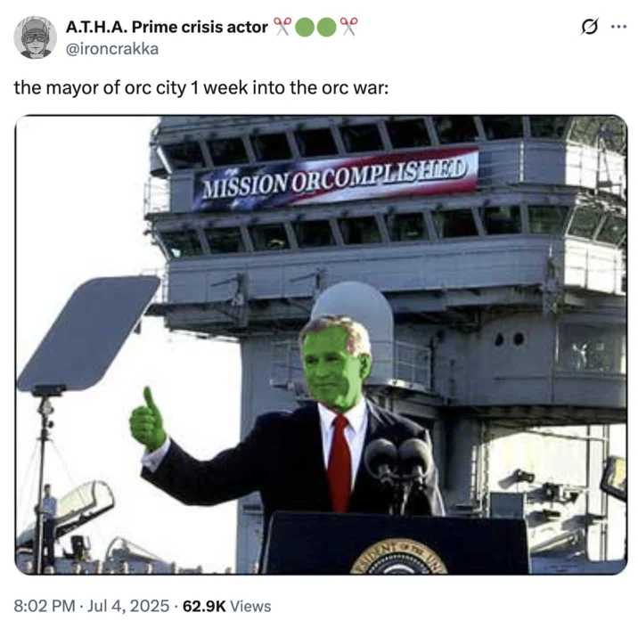 Political crisis parody about Orc City.