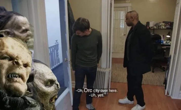 Video dialogue reference to Orc City.