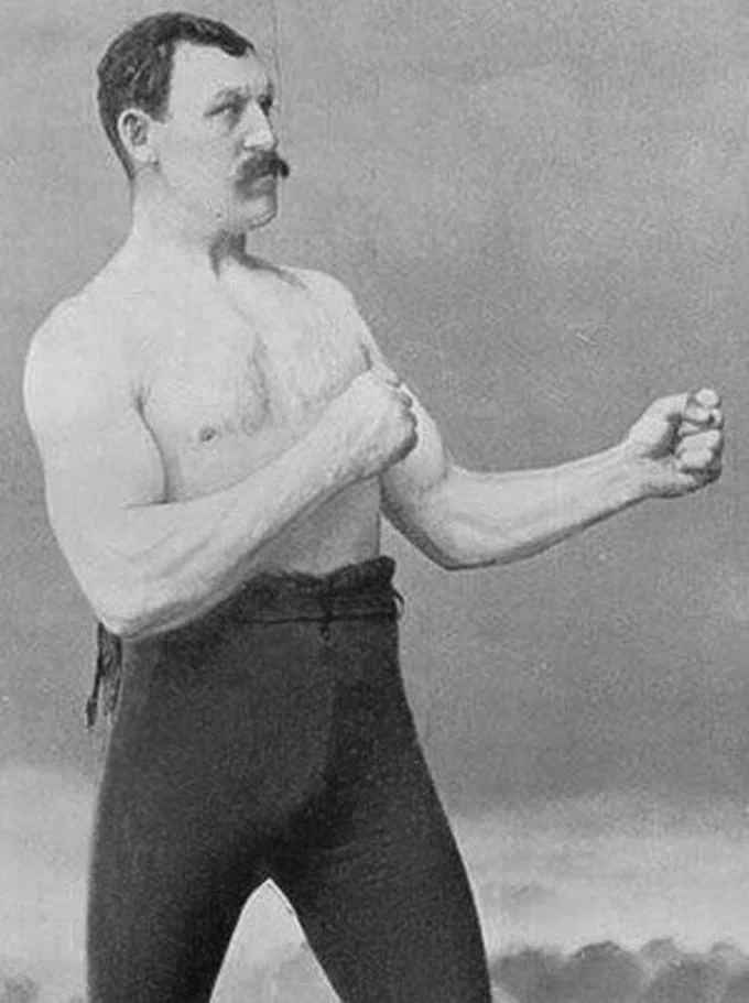 The original Overly Manly Man template image.