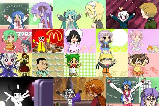A diverse cast of characters doing the dance.