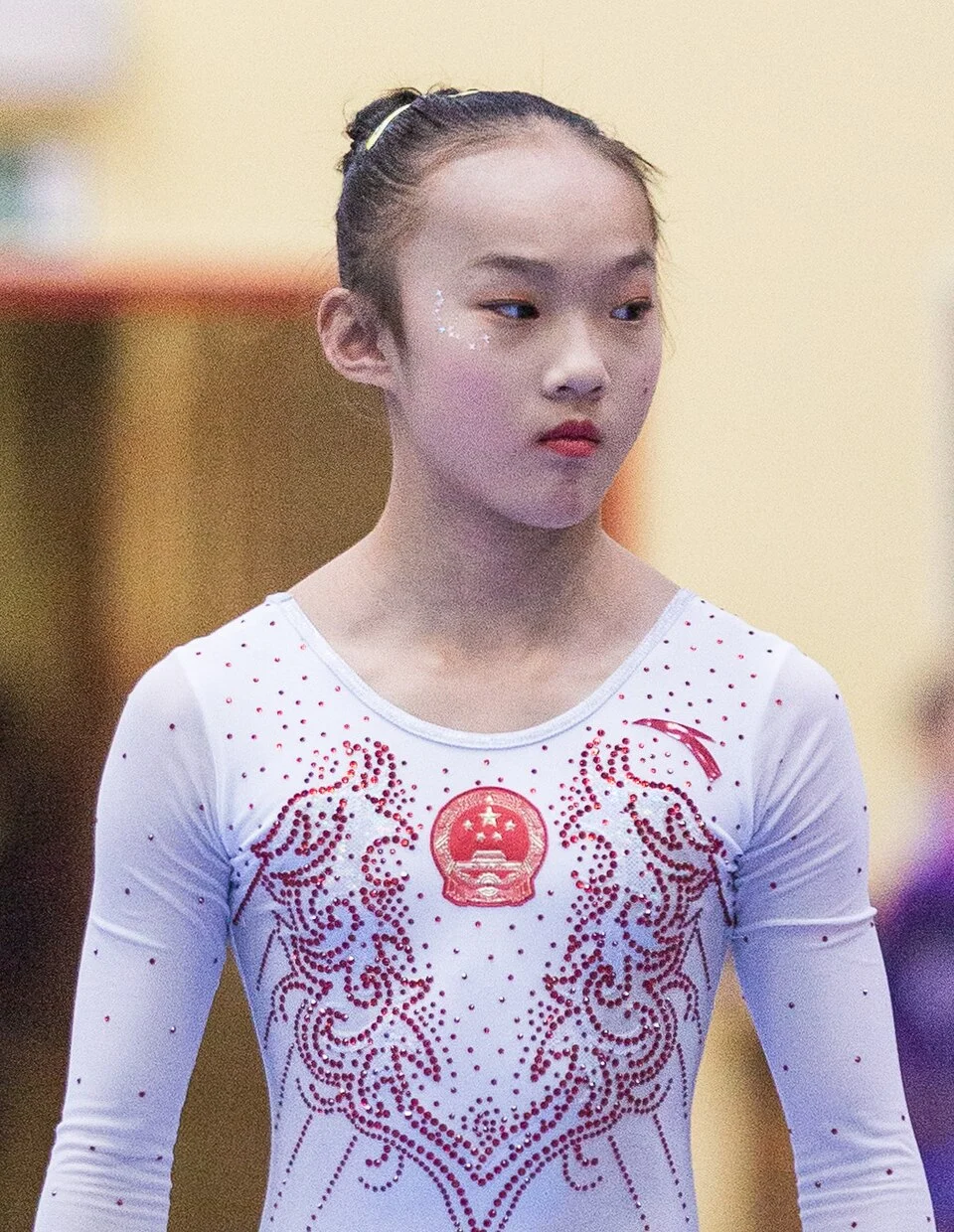 Chinese gymnast iconic moment from Paris 2024.