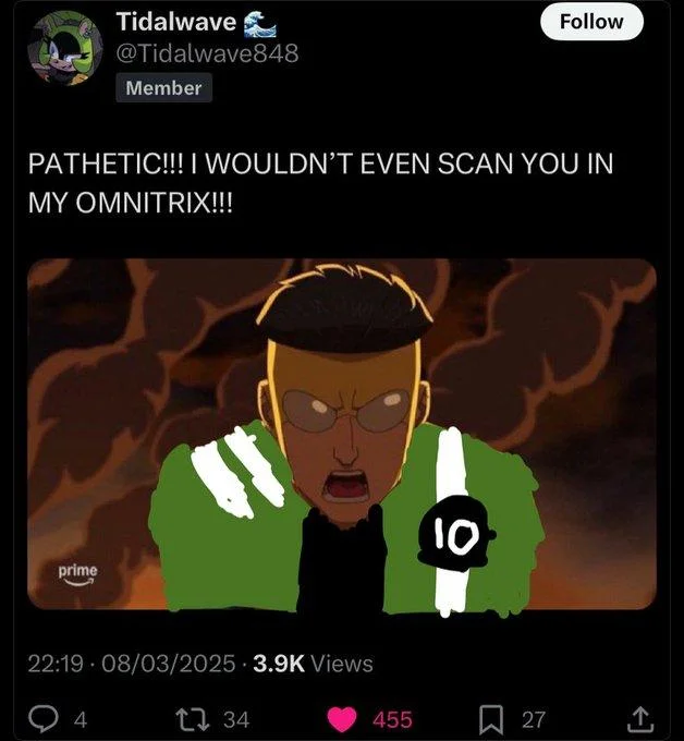 The meme adapted for Ben 10 fandom.