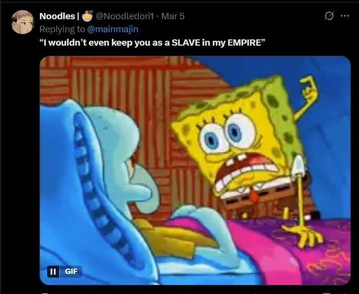 The quote meets SpongeBob animation.