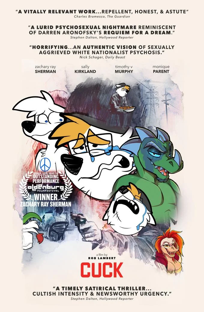A fan-made parody poster recreating the 'Cuck' movie poster using the Peacewolf drama characters.