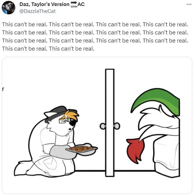 A viral Twitter reaction to the 'cuckies' illustration, exemplifying the disbelief that drove the meme's spread.
