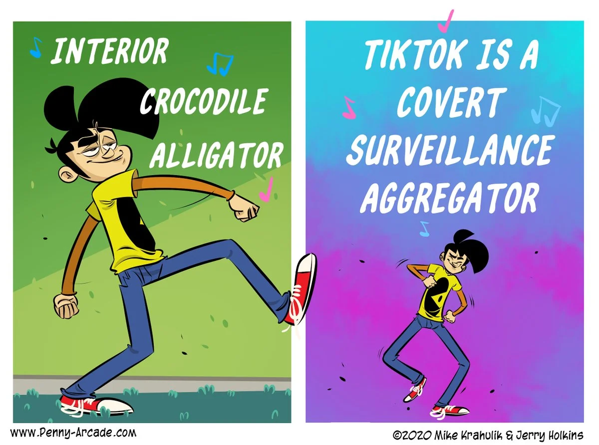 A 2004 Penny Arcade strip featuring the recurring characters Gabe and Tycho reacting to a celebrity interview, illustrating the strip's characteristic profanity and pop-culture commentary.
