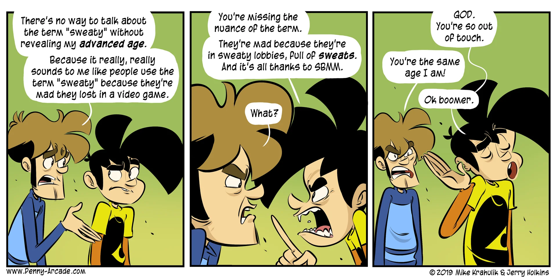 A 2020 Penny Arcade comic about The Last of Us Part II, referencing the emotional weight of the first game and the violence of its sequel.