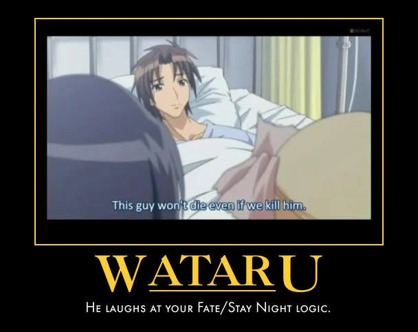 Motivator remix featuring Rin Tohsaka delivering a variant of the line, showing how the meme spread across Fate/stay night characters.