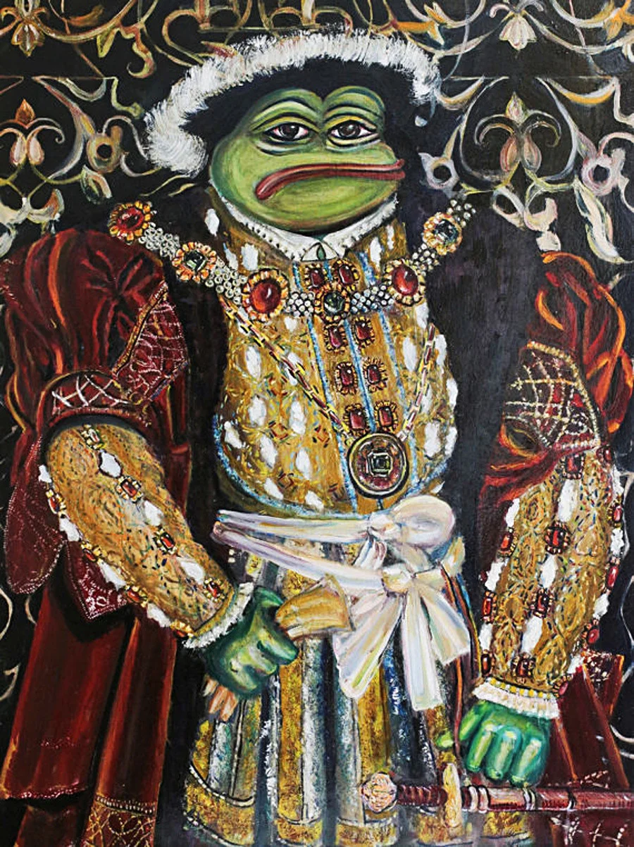 Pepe as a Renaissance royal portrait.